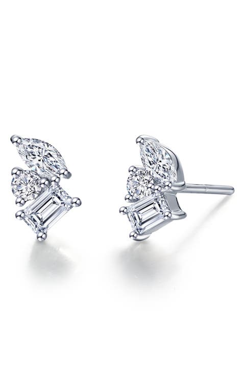 Prismatic Simulated Diamond Stud Earrings