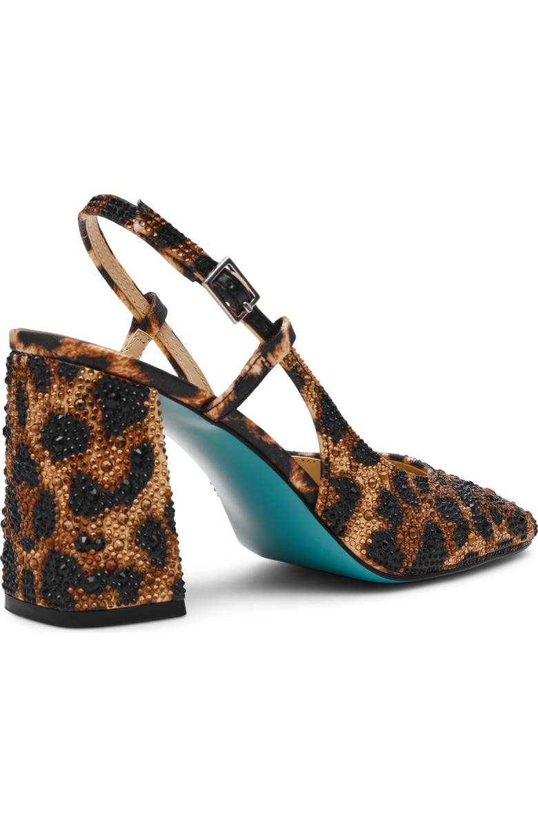 Betsey Johnson Elias Rhinestone Floral Slingback Pump, Alternate, color, Leopard