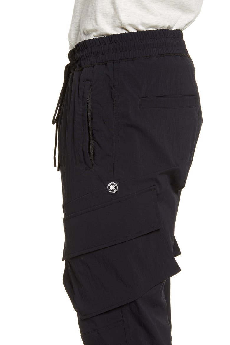 Stretch Nylon Cargo Pants, Alternate, color, BLACK