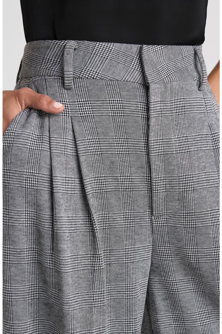 Brooke Glen Plaid Wide Leg Pants, Alternate, color, BLACK/ WHITE