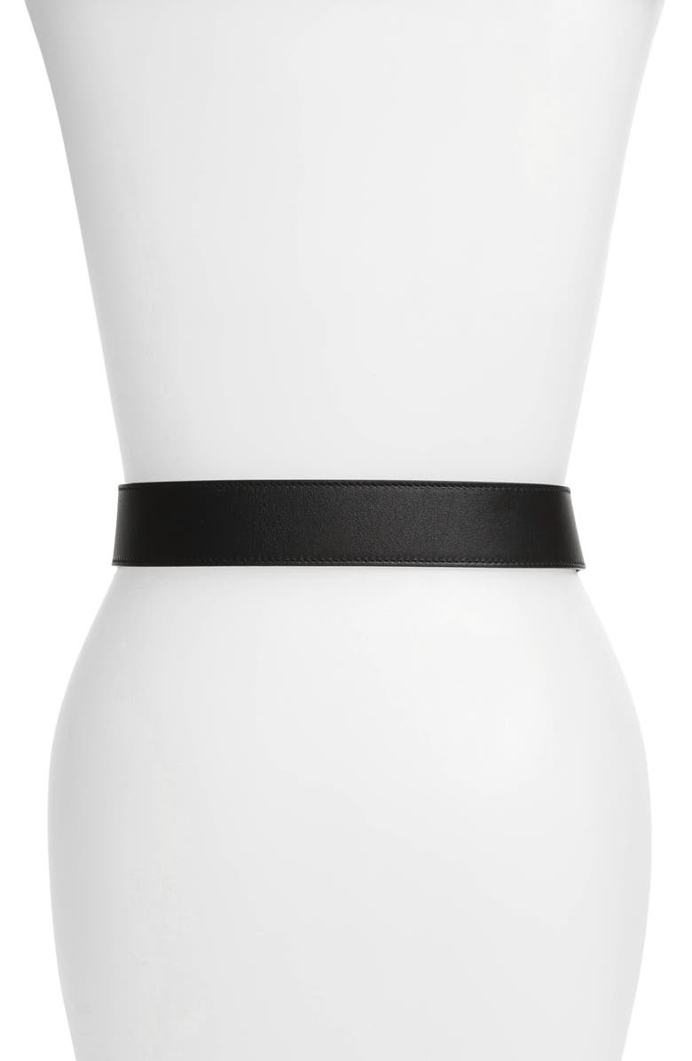 Gucci Textured GG Logo Leather Belt, Alternate, color, 