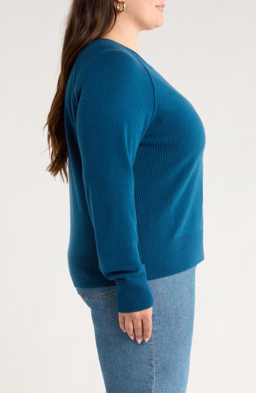 Caslonr Caslon(r) Raglan Sleeve Wool & Cashmere Sweater In Blue