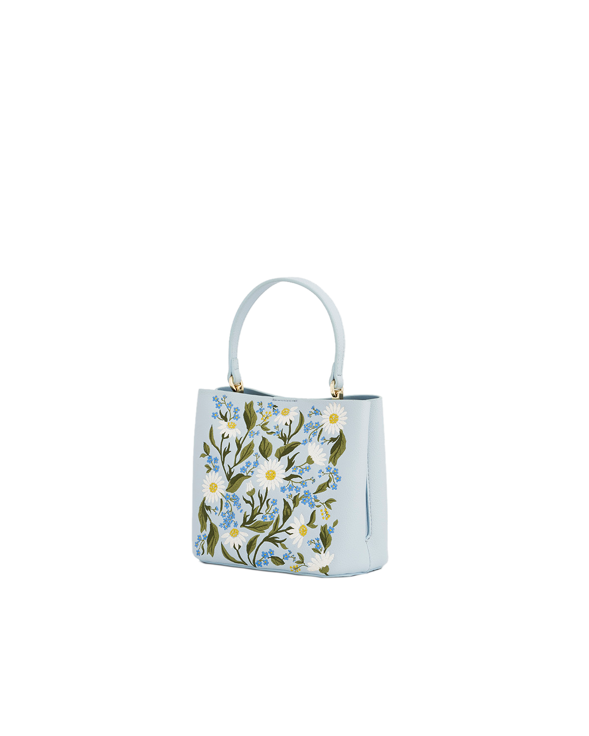 Fable England Emma Forget Me Not Embroidered Bucket Bag, Alternate, color, Light/Pastel Blue