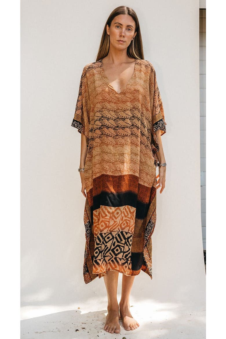 Long Caftan June, Main, color, Brown & Orange