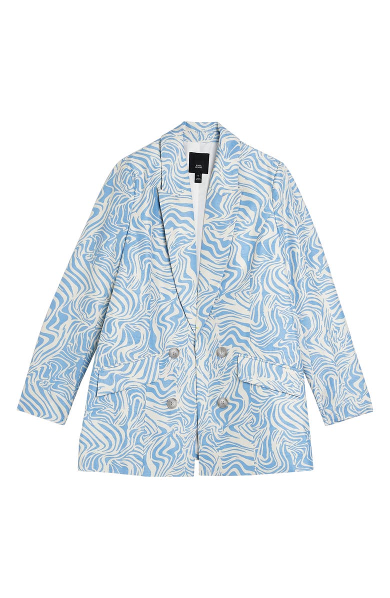 River Island Swirl Print Double Breasted Blazer, Alternate, color,
