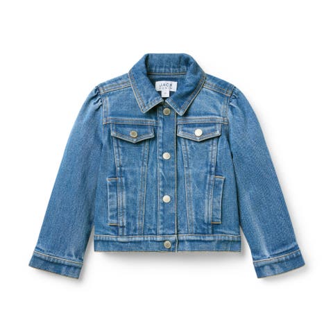 Denim Puff Sleeve Jacket In Medium Wash (Infant)