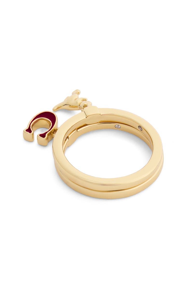 COACH C-Motif & T-Rex Stack Ring Set, Alternate, color, 