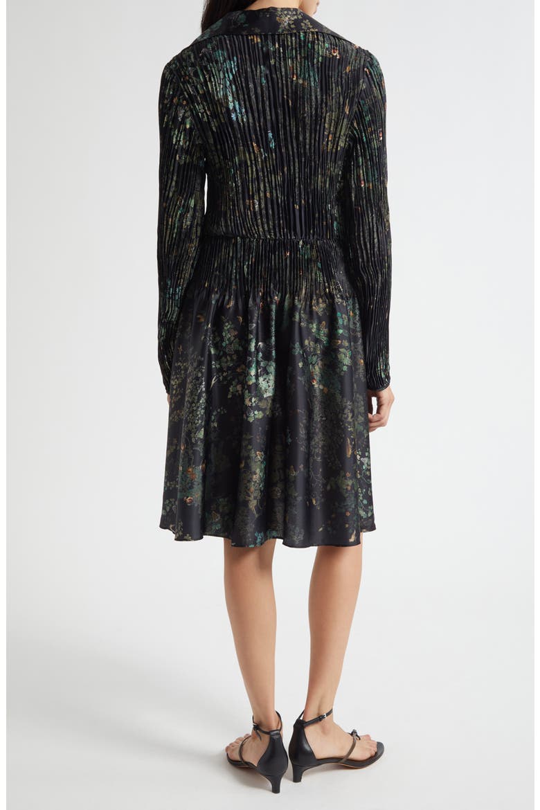 Grape Vine Long Sleeve Jacquard Dress, Alternate, color, BLACK SKY