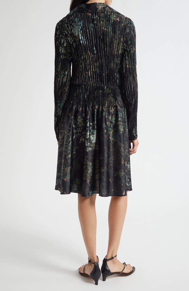 Vince Grape Vine Long Sleeve Jacquard Dress, Alternate, color, Black Sky
