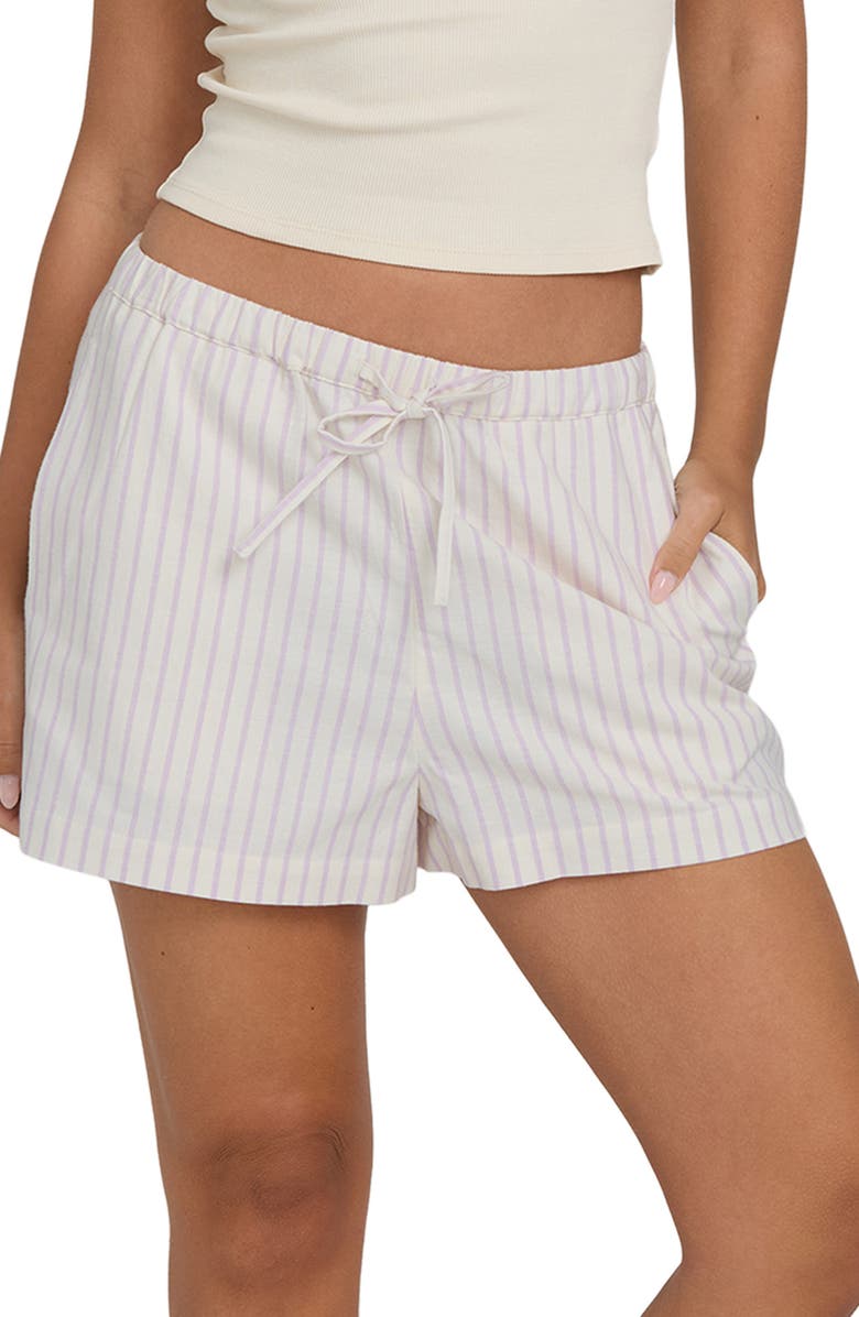 Billabong <p>Wanderer Stripe Drawstring Shorts</p>, Main, color, Vintage Violet