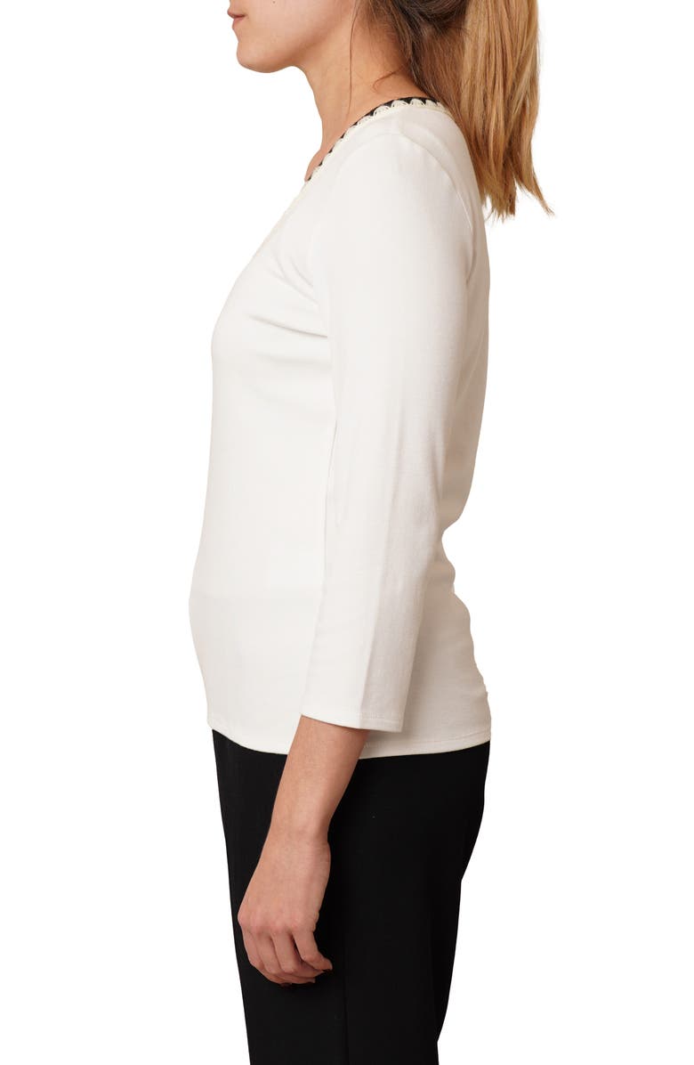 CYRUS Stitched U-Neck T-Shirt, Alternate, color, Bone/ Black