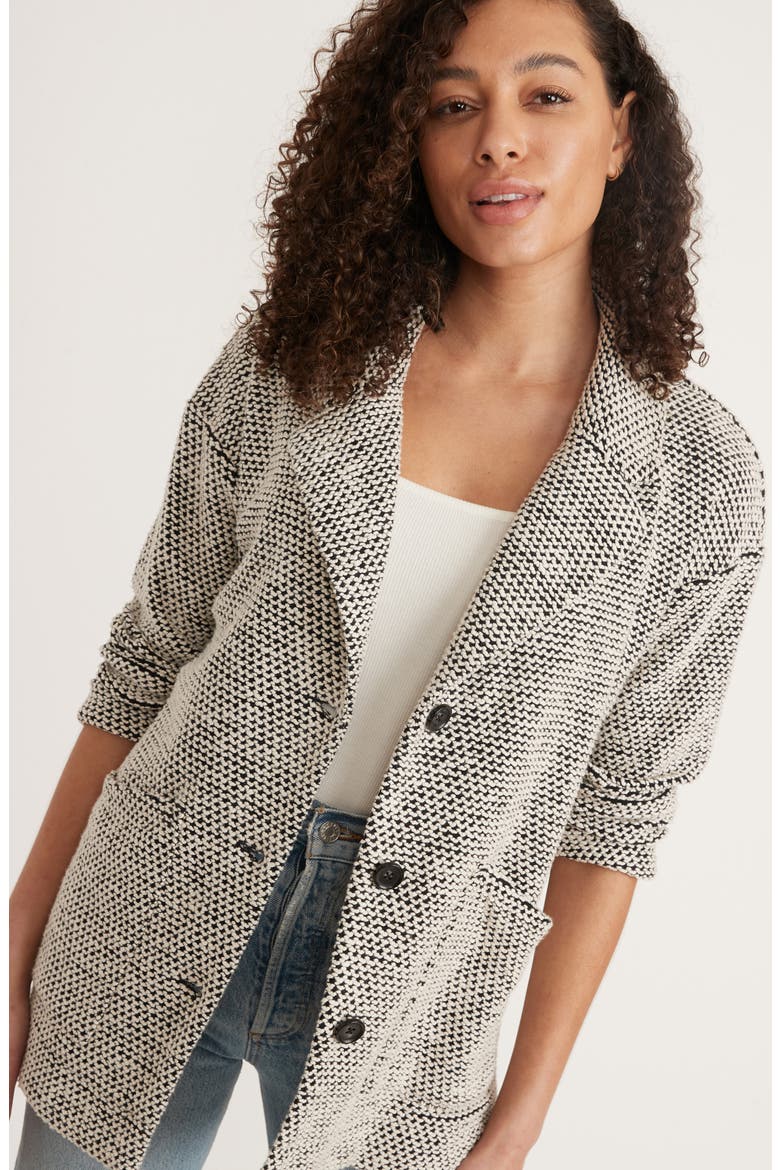 Birdseye Blazer, Alternate, color, BLACK/ WHITE CONTRAST