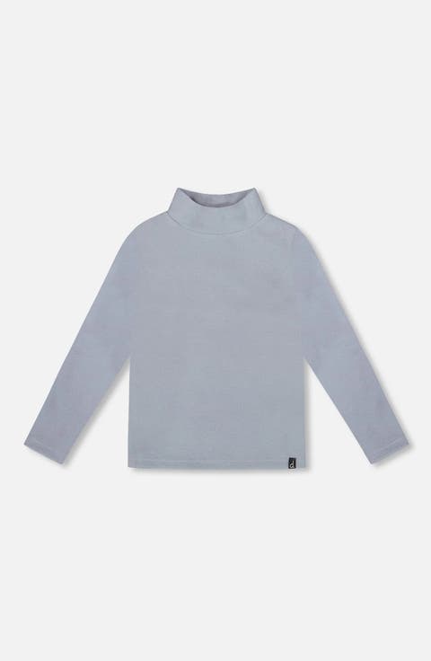 Super Soft Ribbed Mock Neck Top (Toddler & Little Kid)