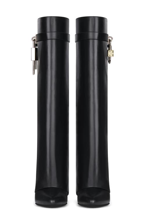 Shop Givenchy Shark Lock Knee High Boot In Black