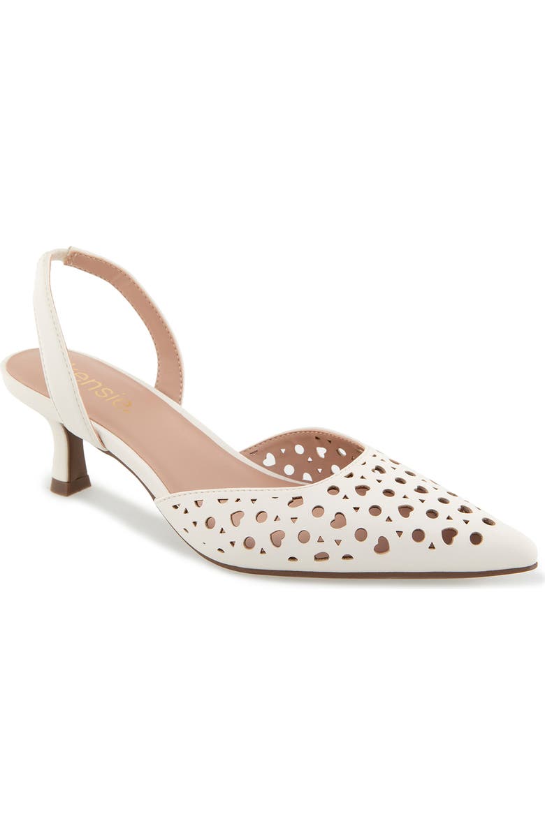 Kensie Ocean Cutout Slingback Pump, Main, color, White