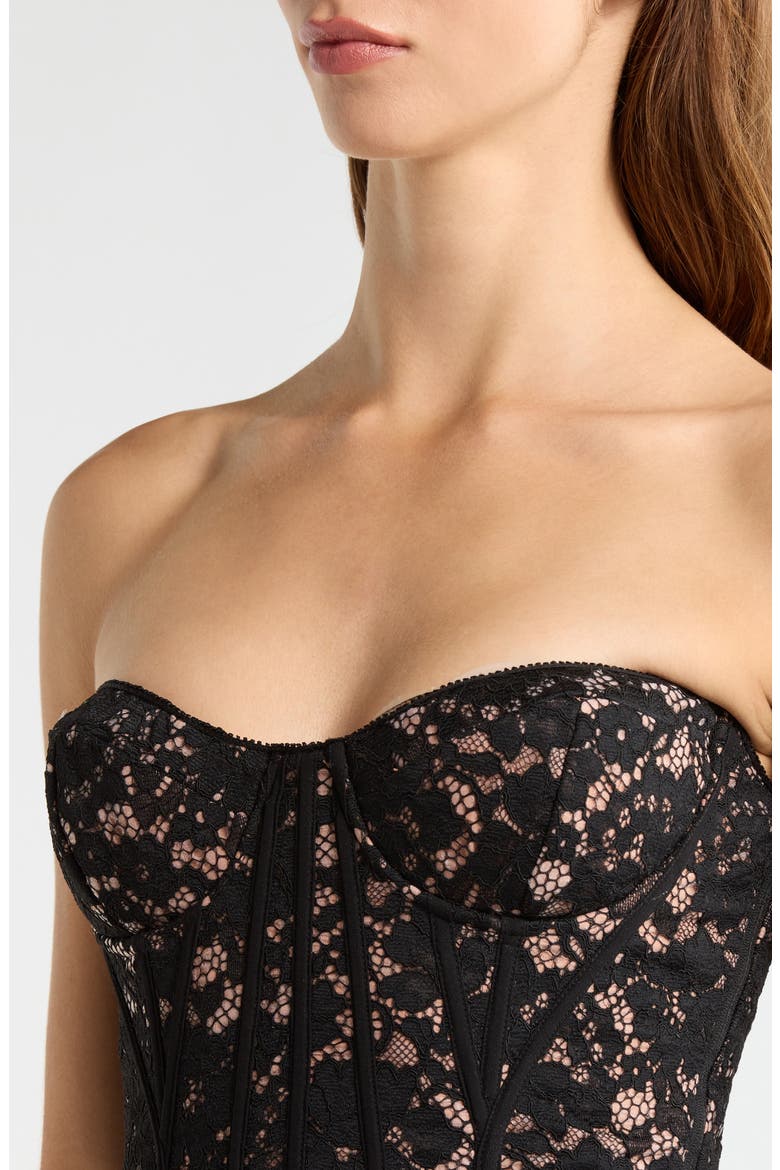 Solaine Lace Corset Top, Alternate, color, BLACK