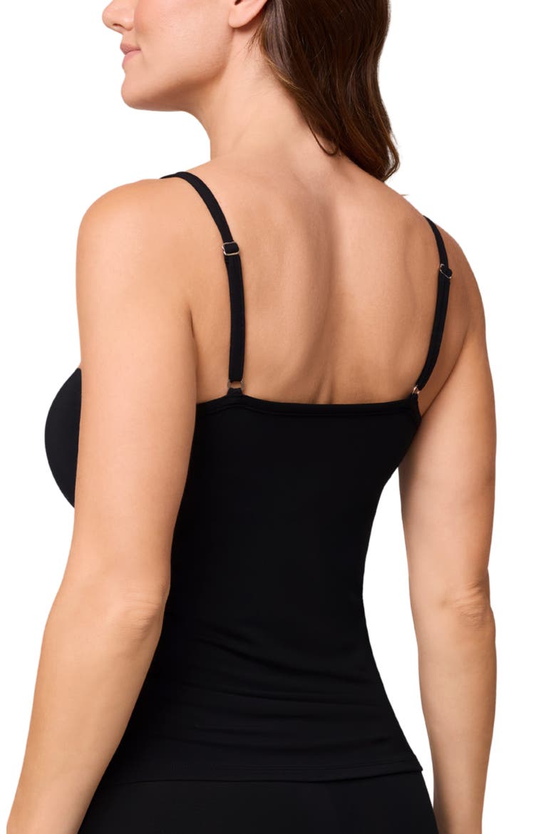 Bodybliss Lace Trim Camisole, Alternate, color, BLACK