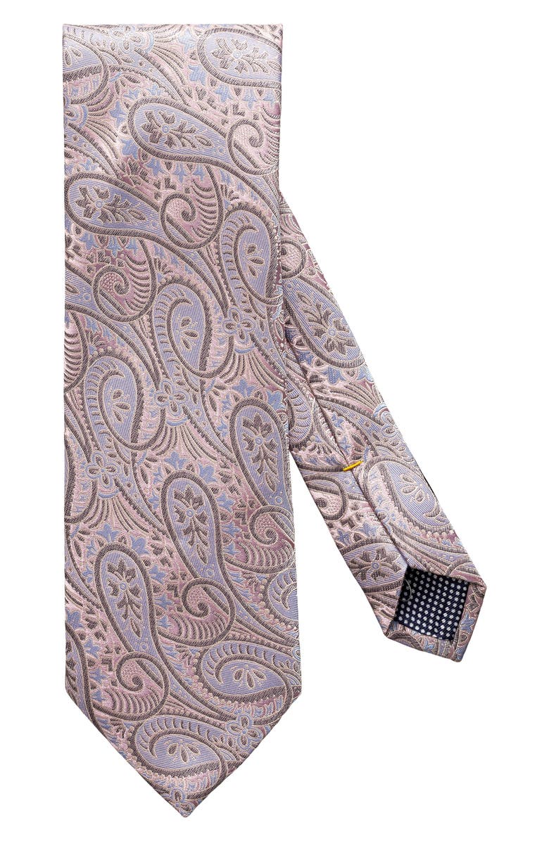 Eton Paisley Silk Tie, Main, color, Yellow