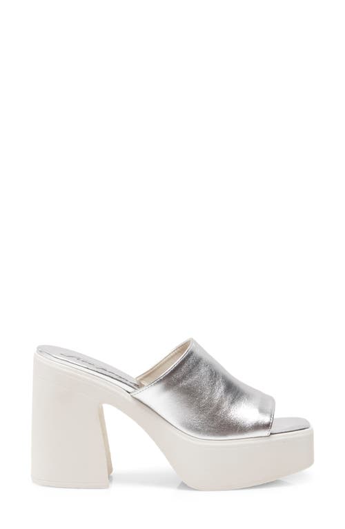 Free People Zoe Platform Slide Sandal In Silver Metallic