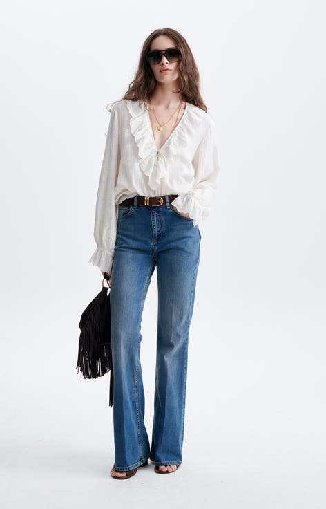 Helea V-Neck Ruffled Blouse