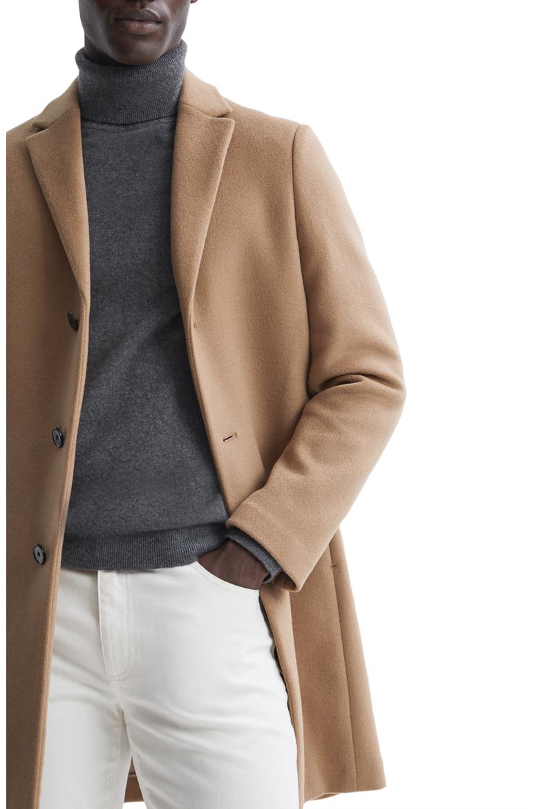 Gable Wool Blend Overcoat, Alternate, color, CAMEL
