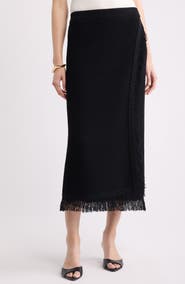 Nordstrom Fringe Sweater Midi Skirt