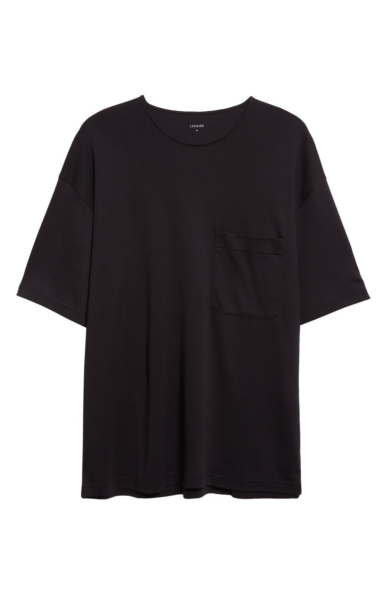 Lemaire Relaxed Fit Cotton & Silk T-Shirt, Alternate, color, Black