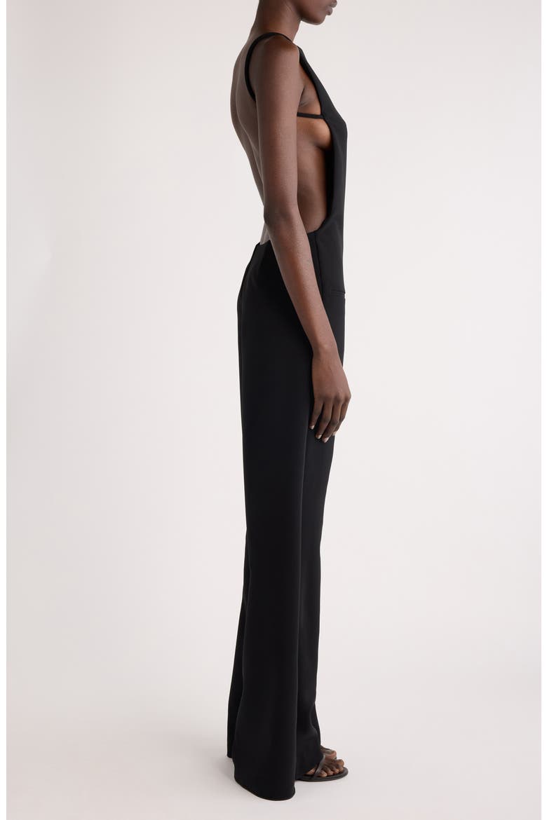 Infinity Allover Open Back Crepe Jumpsuit, Alternate, color, BLACK