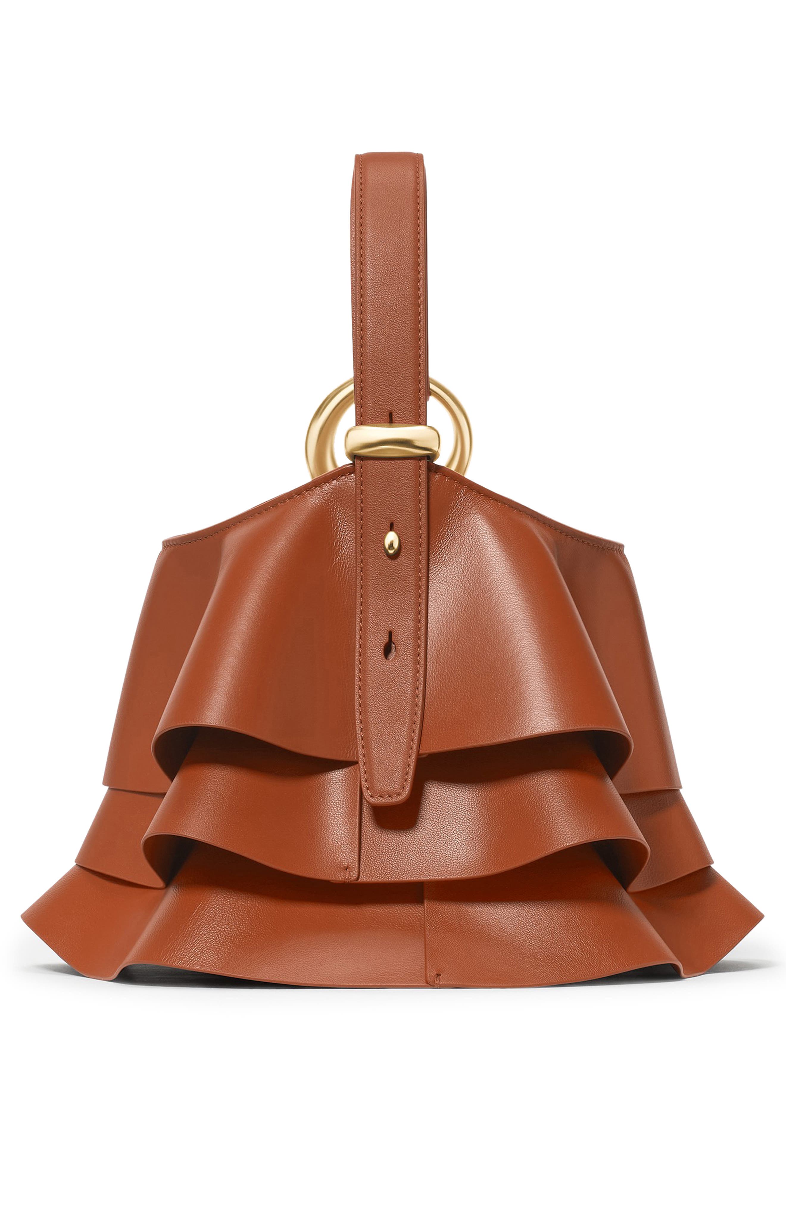 Kate Spade New York halo pleated wave leather mini bucket bag, Alternate, color, Southwest Desert