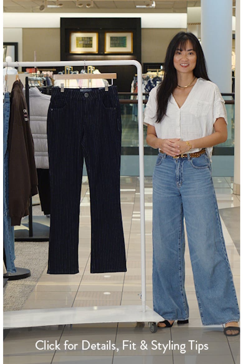 Brittany Pinstriped High Waist Itty Bitty Bootcut Jeans video