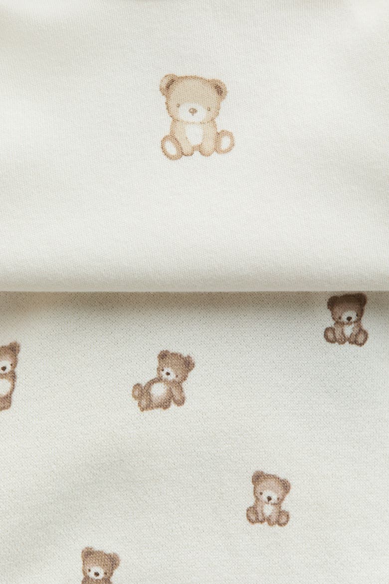 3-piece Cotton Set, Alternate, color, Light beige/teddy bears