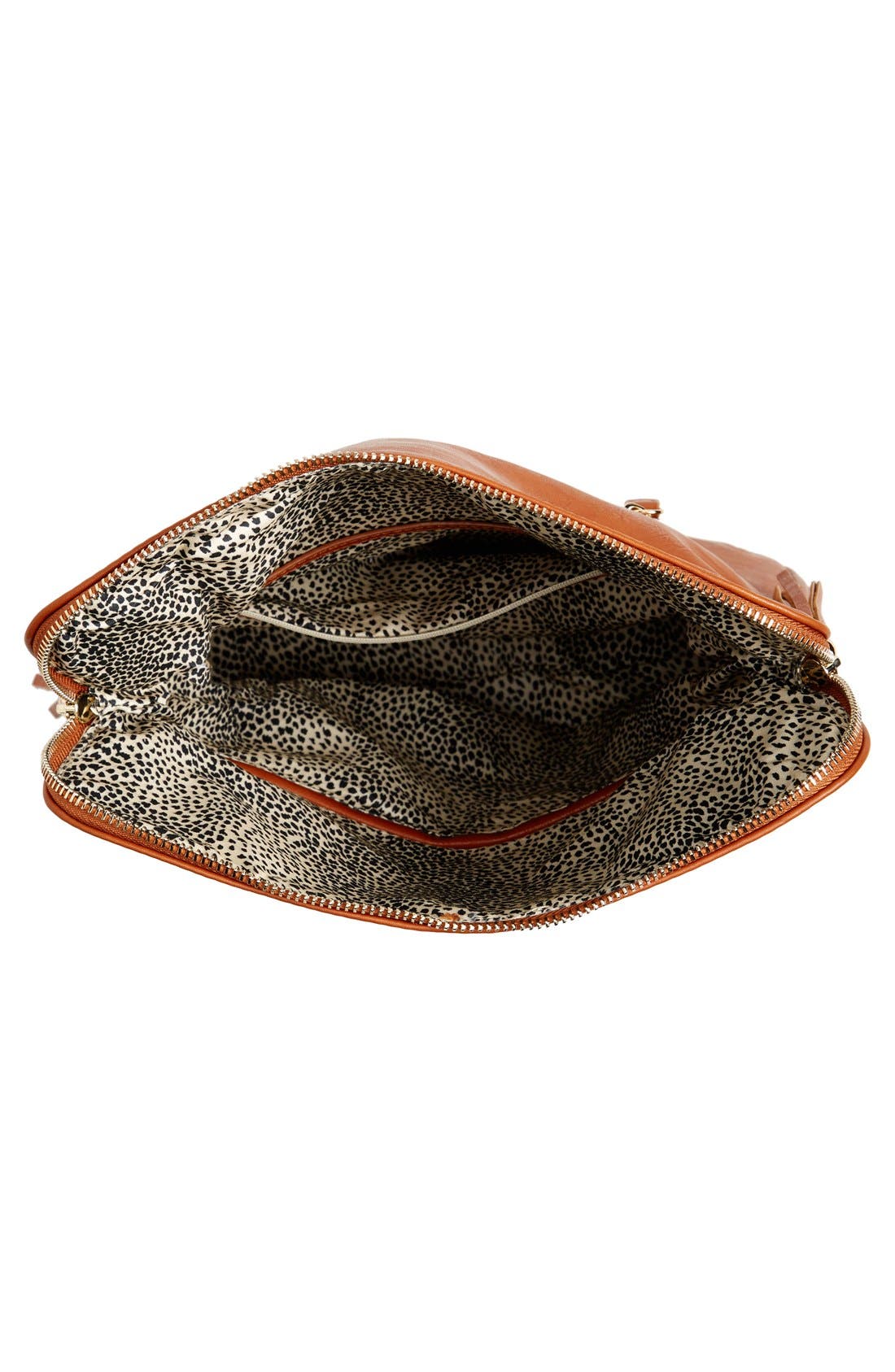 Foldover Crossbody Bag, Alternate, color, BROWN COGNAC