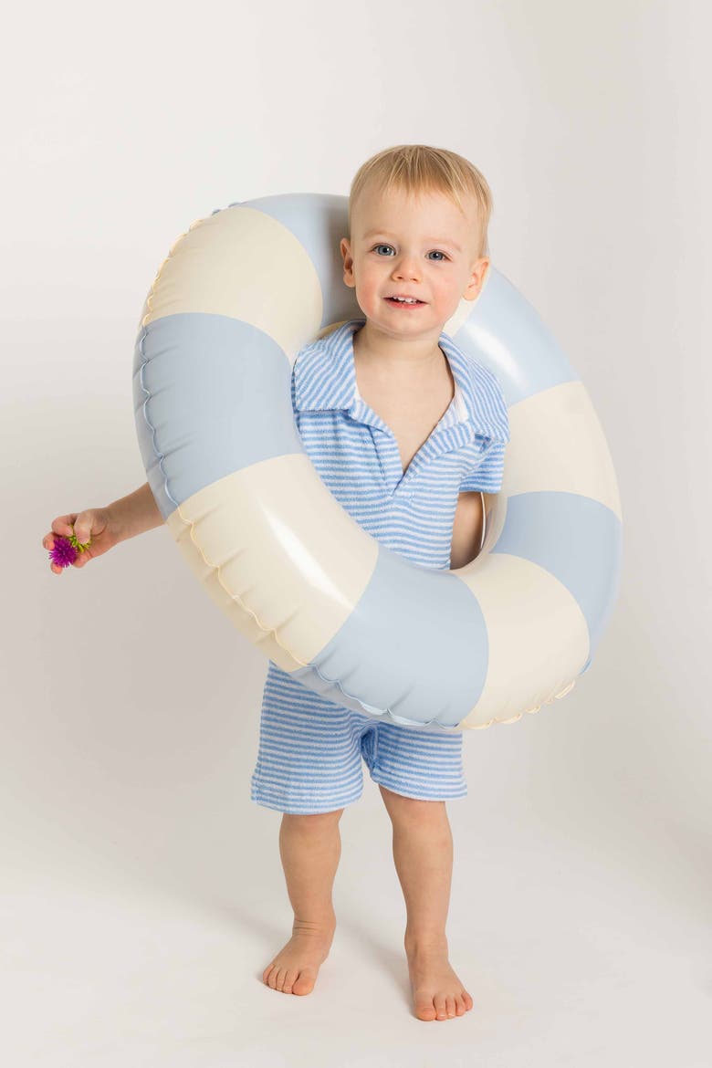 Stripe Terry Shortall, Alternate, color, Blue/White