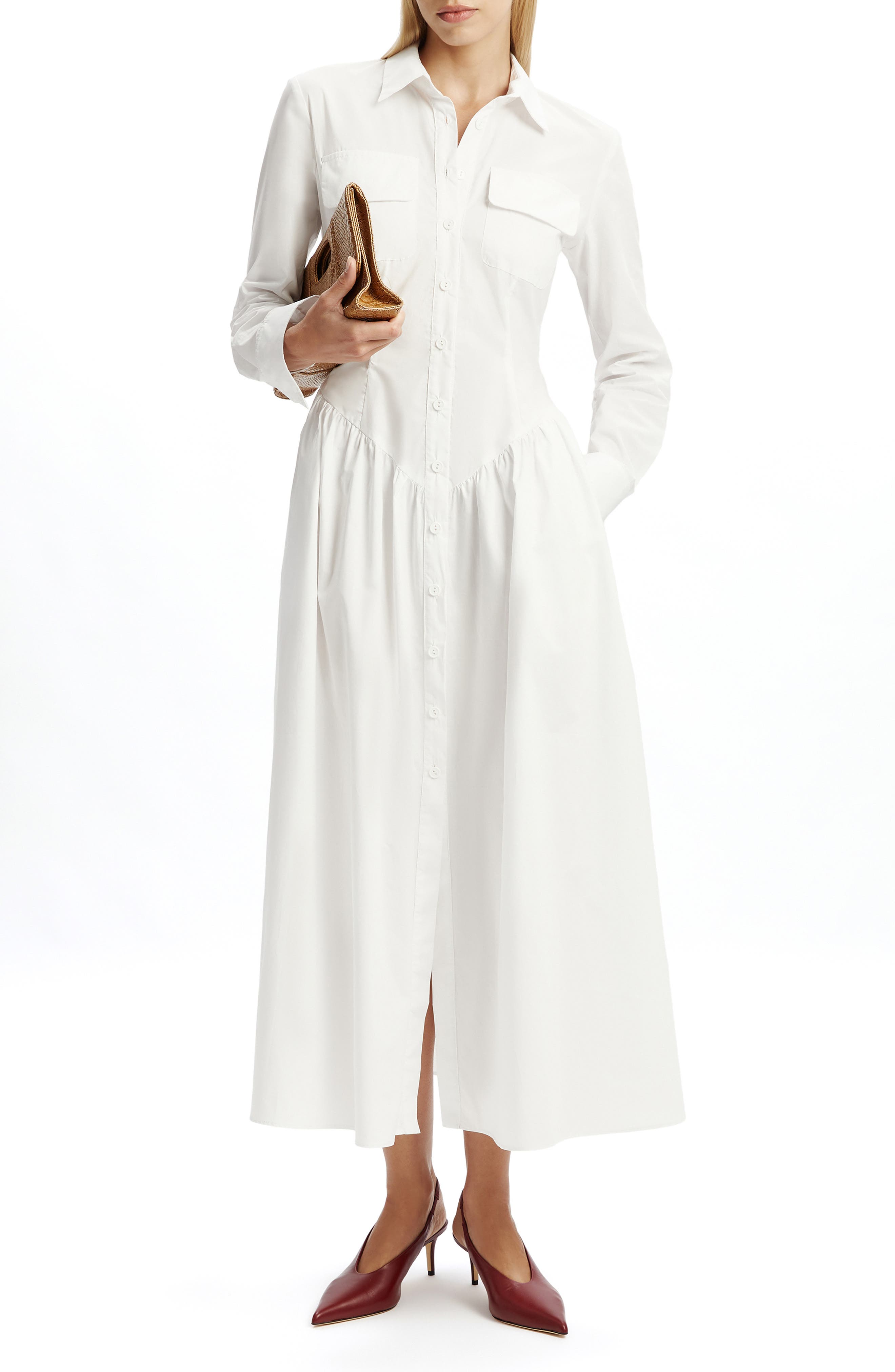 Bardot Agatha Fitted Long Sleeve Shirtdress