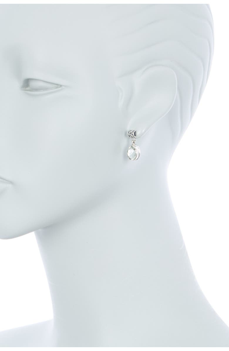 SAMUEL B. Sterling Silver Oval Checkerboard Prasiolite Drop Earrings, Alternate, color, 