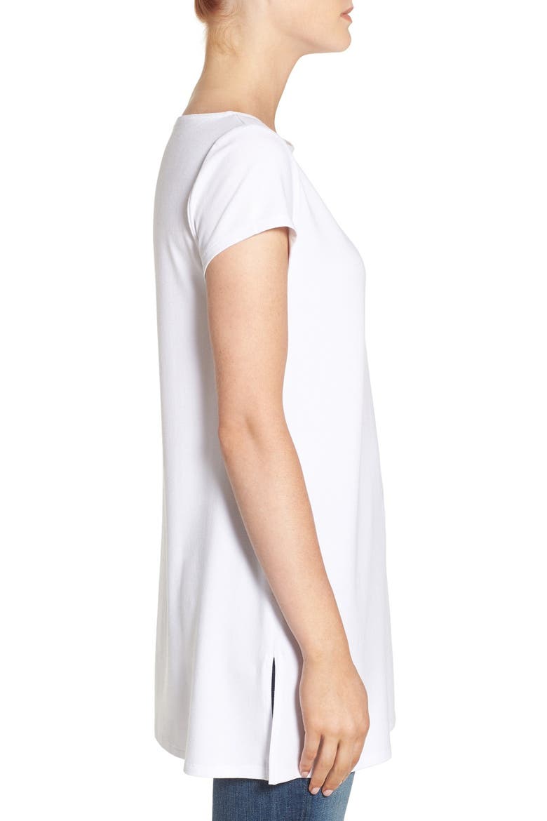 Bateau Neck Tunic Top, Alternate, color, WHITE