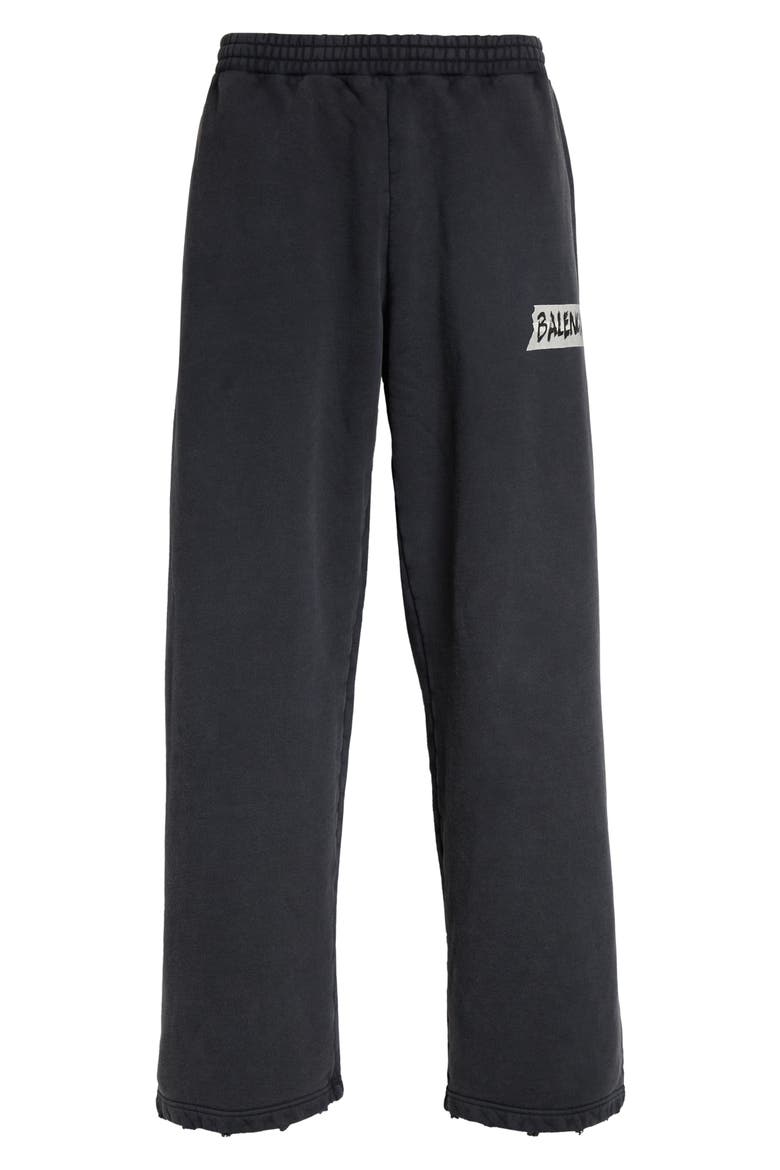 Masking Tape Logo Heavy Fleece Sweatpants, Alternate, color, FADED WASHED BLACK