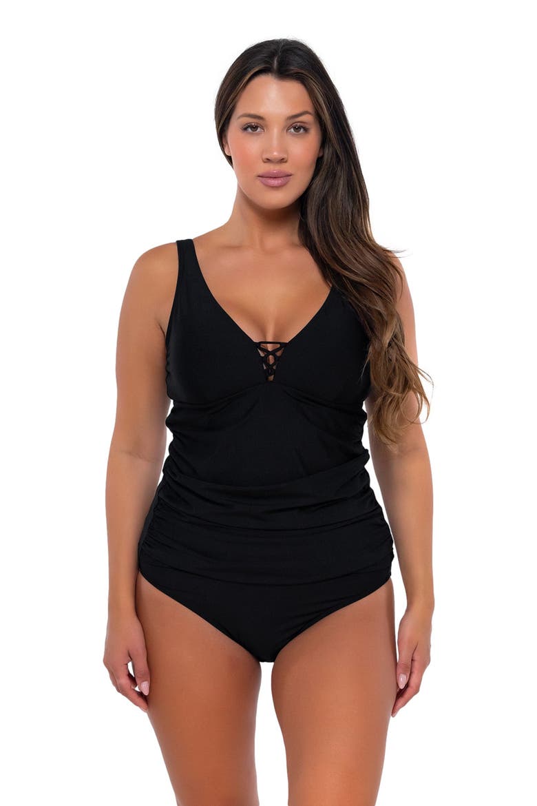 Emerson Tankini Swimsuit Top, Main, color, Black