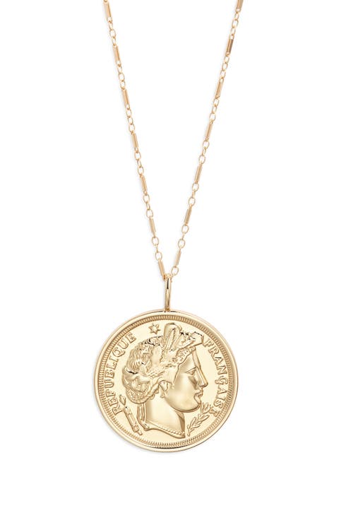 Paris Coin Pendant Necklace