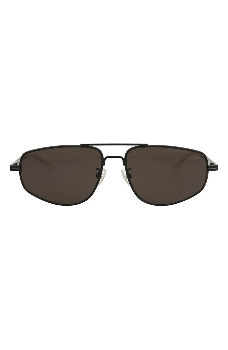 Bottega Veneta Aviator Sunglasses, Main, color, Black Grey