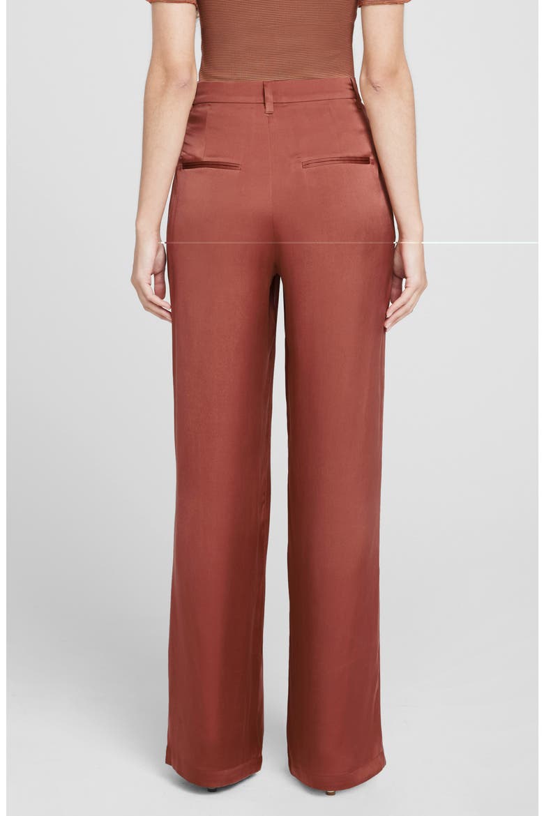 Carrie High Waist Silk Wide Leg Pants, Alternate, color, TERRACOTTA SILK