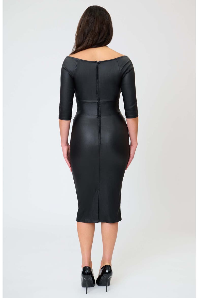 Shailene Pencil Dress, Alternate, color, Black Solid
