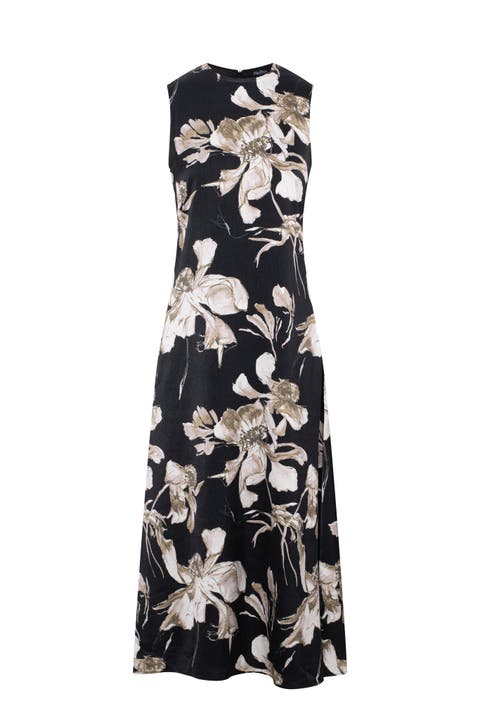 Floral Woven Invisible Zipper Maxi Jumper