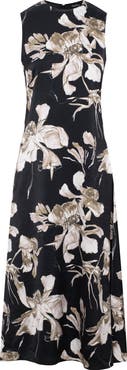 MiuMax Floral Woven Invisible Zipper Maxi Jumper