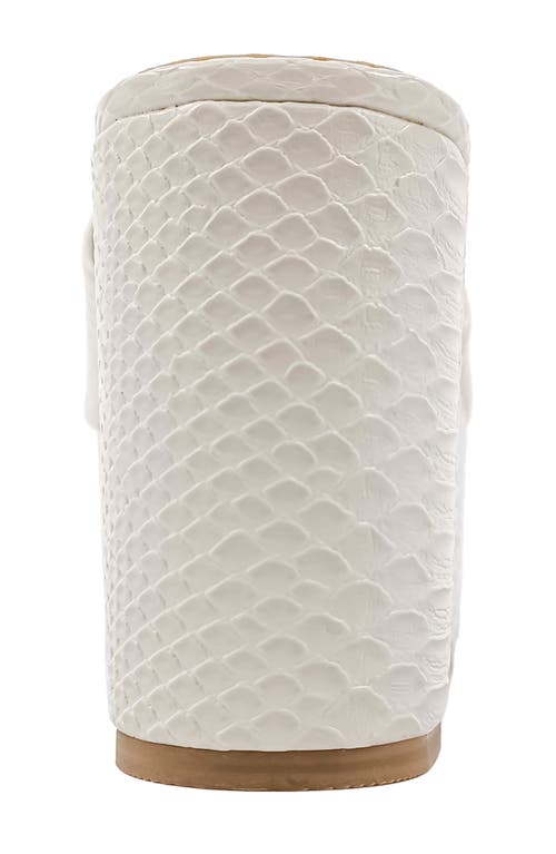 Shushop Giza Snake Embossed Platform Slide Sandal In Bone Snake
