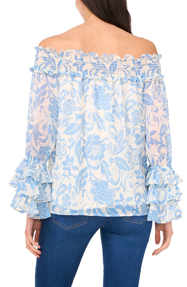 CeCe Floral Off the Shoulder Ruffle Top, Alternate, color, 