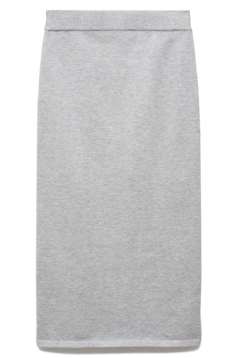 MANGO Rib Midi Sweater Skirt, Alternate, color, Medium Grey