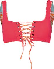 Maaji Dazzle Lace-Up Reversible Bikini Top