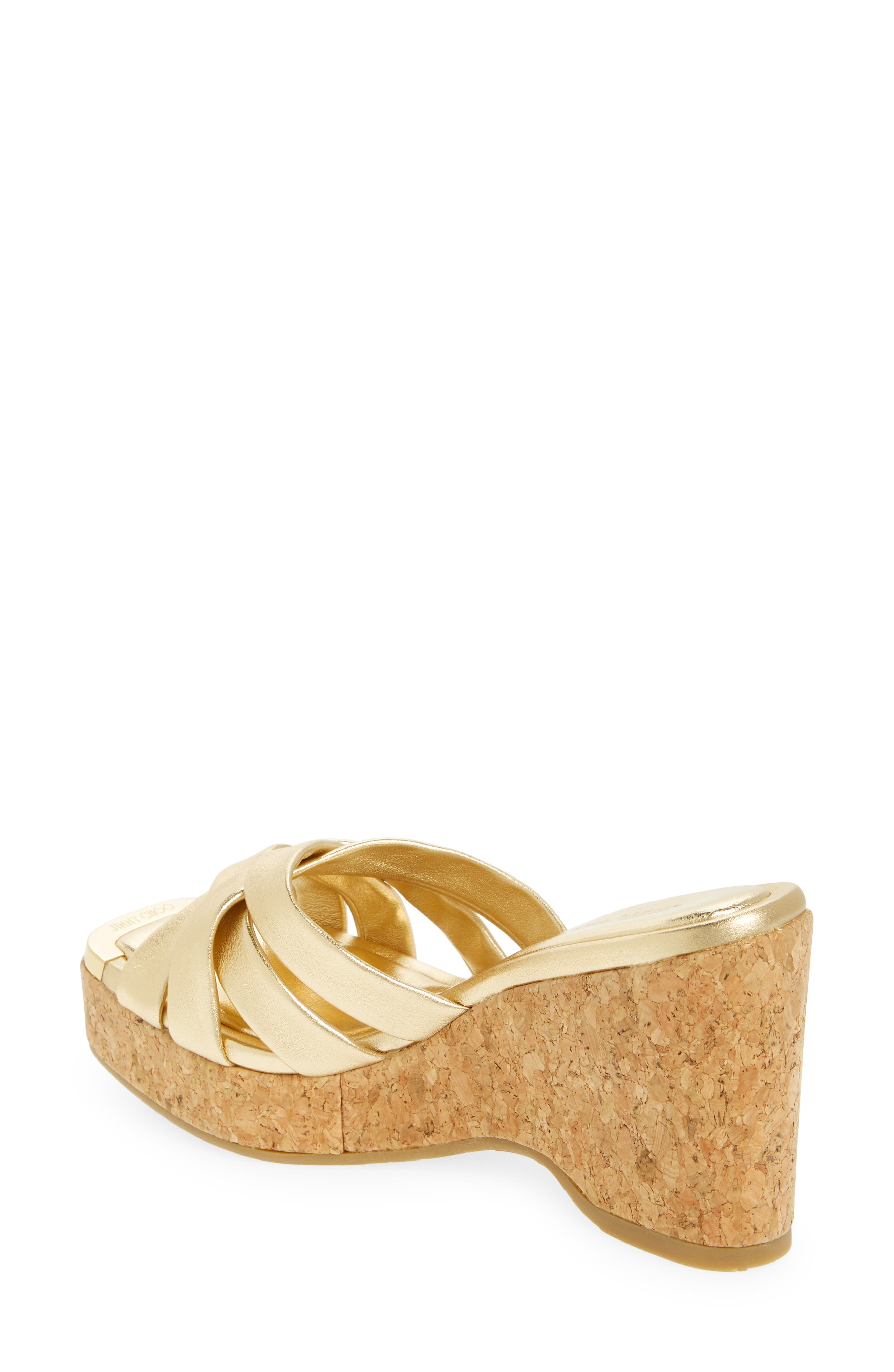 Jimmy Choo Maribou Wedge Slide Sandal, Alternate, color, 