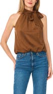 Halogen® Faux Suede Halter Bubble Top